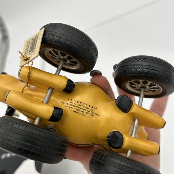 COW PARADE The UDDER 500 Race Car Flames Westland Gift 2006 Tag & Box #7728 👀👇 - Picture 16 of 16